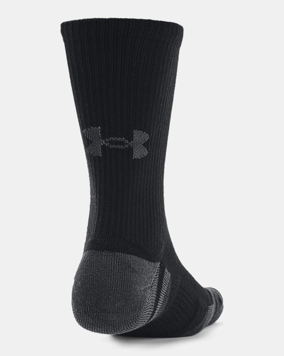 Unisex UA Performance Tech 3-Pack Crew Socks, Black, pdpMainDesktop image number 2